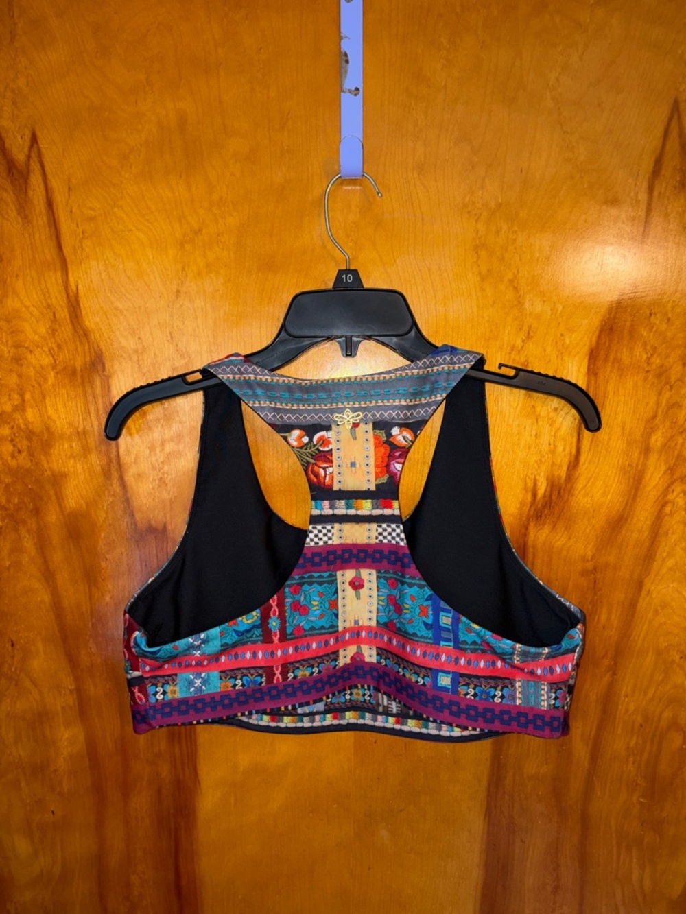 Johnny Was Bee Active Racerback Sports Bra Beatrice Patchwork Reversible NO Tag - Picture 8 of 9